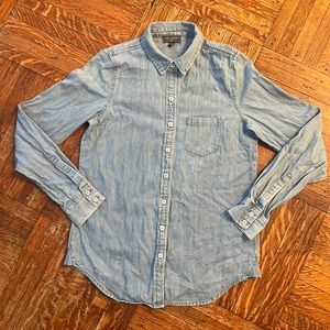 The Limited Women’s XXS Blue Denim Long Sleeve Button Down Casual Jean Shirt